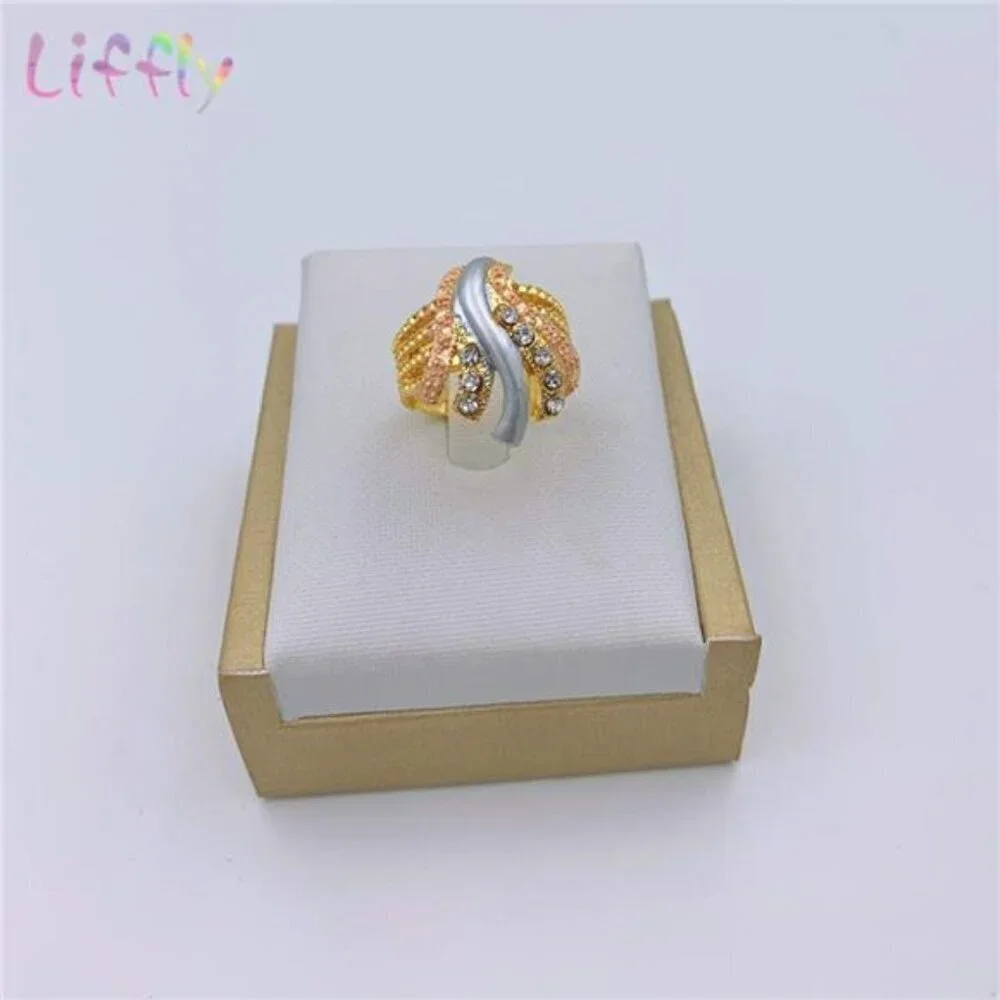 Gold, Rose Gold & Silver Wave Jewelry Set – Necklace, Bracelet, Earrings & Ring